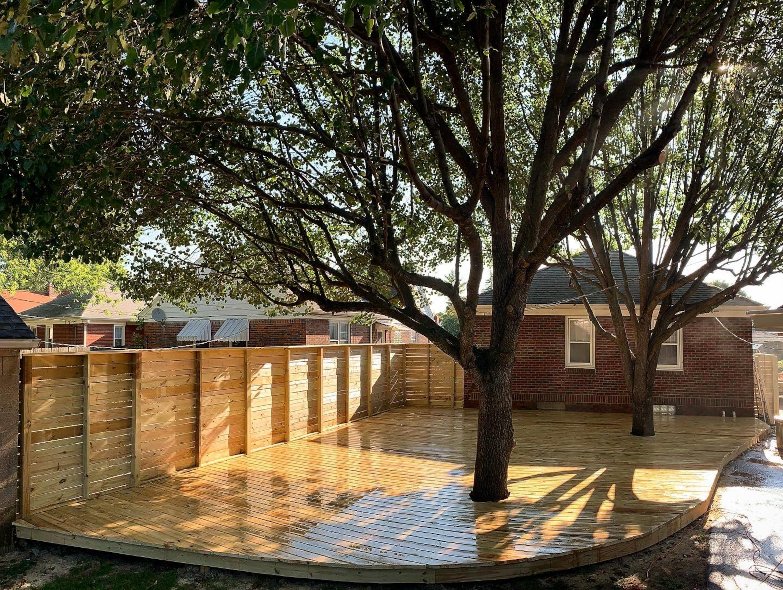 Wood Deck with Unattached Roof